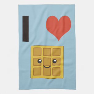 Ik hou van Waffles Theedoek