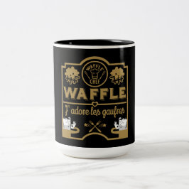 Ik hou van Waffles Tweekleurige Koffiemok
