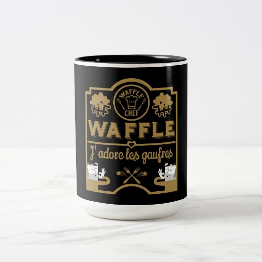 Ik hou van Waffles Tweekleurige Koffiemok (Center)