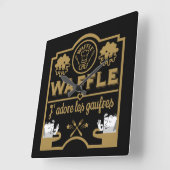 Ik hou van Waffles Vierkante Klok (Hoek)