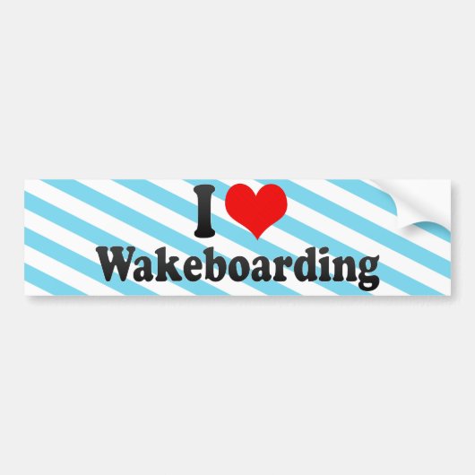 Ik hou van wakeboarding bumpersticker (Voorkant)