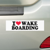 Ik hou van Wakeboarding Bumpersticker (Op auto)