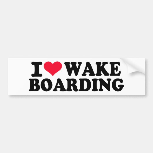Ik hou van Wakeboarding Bumpersticker (Voorkant)