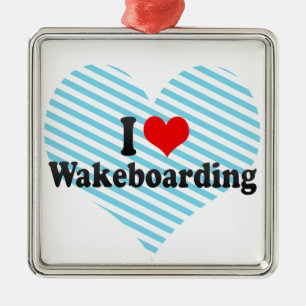 Ik hou van wakeboarding metalen ornament