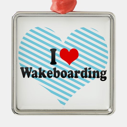 Ik hou van wakeboarding metalen ornament (Voorkant)
