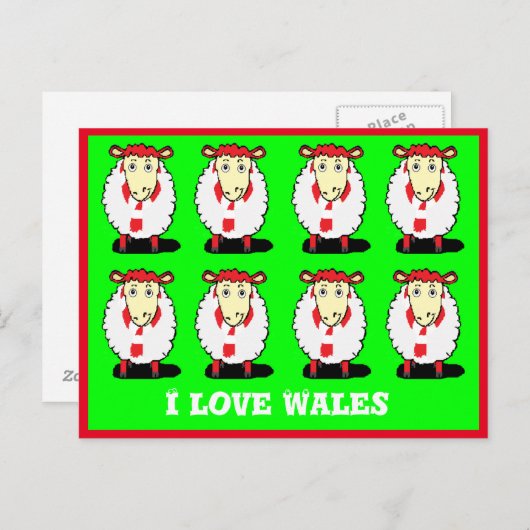 Ik hou van Wales briefkaart (Voorkant / Achterkant)