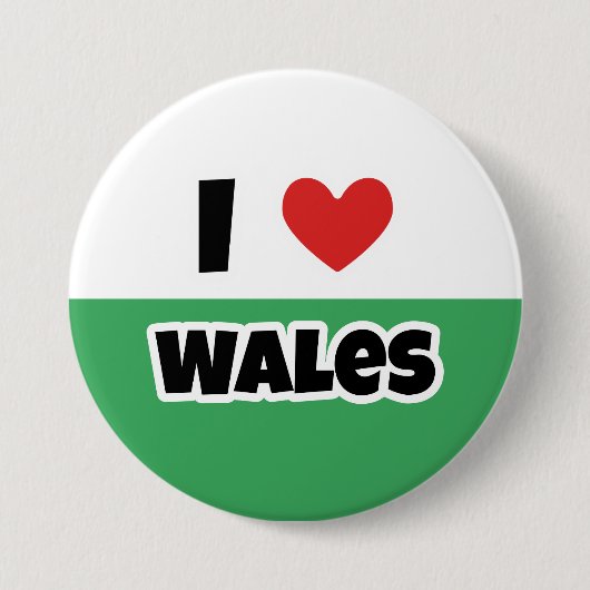 Ik hou van Wales Ronde Button 7,6 Cm (Voorkant)