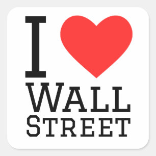 Ik hou van Wall Street Vierkante Sticker