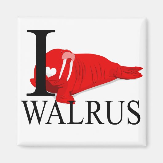 Ik hou van Walrus magneten (Voorkant)