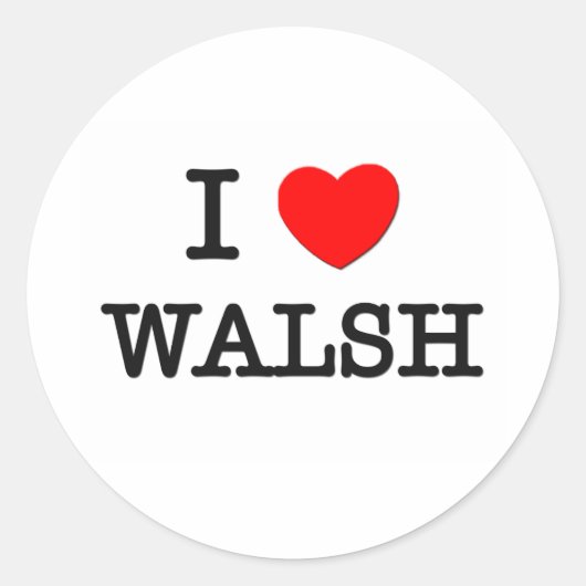 Ik hou van Walsh Ronde Sticker (Voorkant)