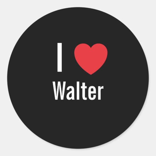 Ik hou van Walter Ronde Sticker (Voorkant)
