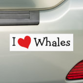 Ik hou van walvissen bumpersticker (Op auto)