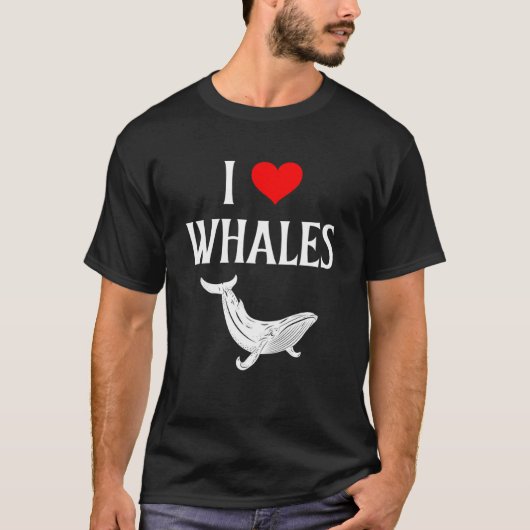Ik hou van walvissen Ik hart walvissen Marine zoog T-shirt (Voorkant)