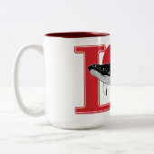 Ik hou van walvissen tweekleurige koffiemok (Links)