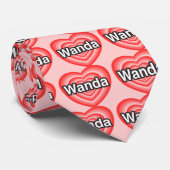 Ik hou van Wanda. Ik hou van je Wanda. Hart Stropdas (Opgerold)