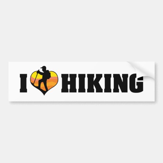 Ik Hou Van Wandelen Bumpersticker (Voorkant)