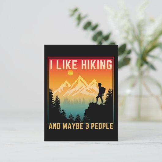 Ik hou van wandelen en misschien 3 mensen briefkaart (Staand voorkant)