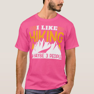 Ik hou van wandelen en misschien 3 mensen buiten w t-shirt