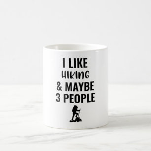 Ik hou van wandelen en misschien 3 mensen koffiemok