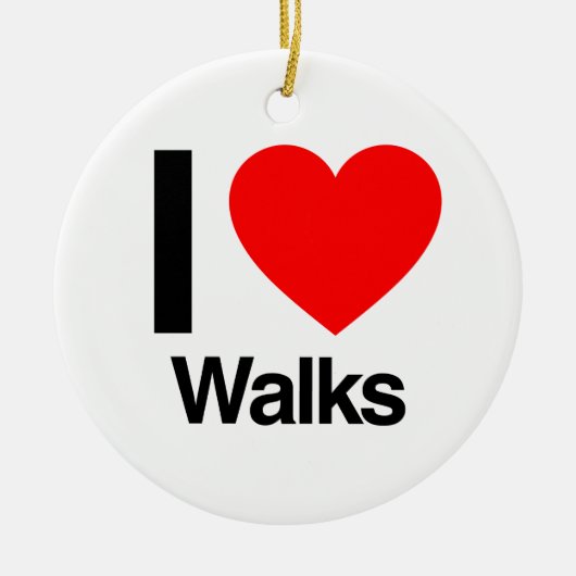 ik hou van wandelen keramisch ornament (Voorkant)