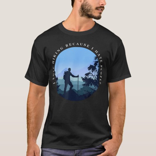 Ik hou van wandelen omdat ik mensen grappig vind t-shirt (Voorkant)