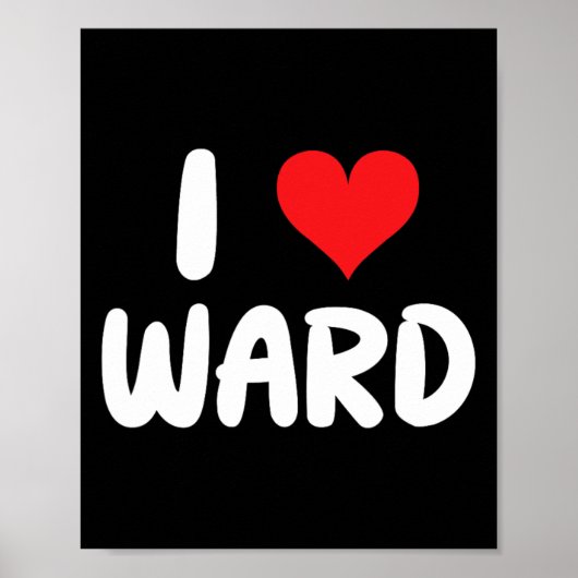 Ik hou van Ward - Hart - Naam Poster (Voorkant)
