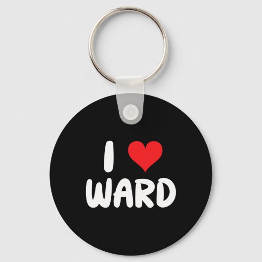 Ik hou van Ward - Hart - Naam Sleutelhanger (Voorkant)