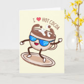 Ik hou van warme cacao kaart (Gele Bloem)