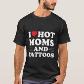 Ik hou van warme dammen en Tattoos roodharts Tatto T-shirt (Voorkant)