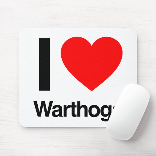 ik hou van warthogs muismat (Met muis)