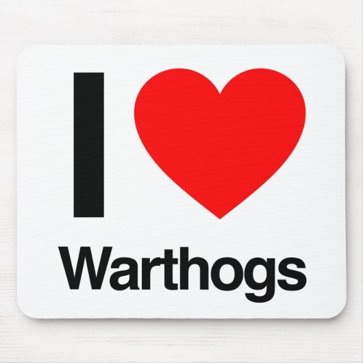 ik hou van warthogs muismat (Voorkant)