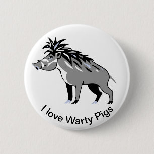 Ik hou van Warty PIGS- Wattenzwijn - Wildlife - Ronde Button 5,7 Cm