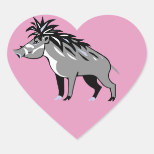 Ik hou van Warty PIGS - Wildlife - Natuur - Hart Sticker
