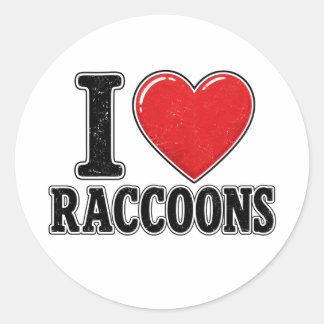 Ik hou van wasberen Cute Funny Animal Design Ronde Sticker