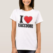 Ik hou van wasberen Cute Funny dierontwerp T-shirt (Voorkant)