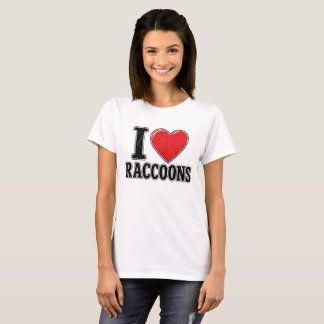Ik hou van wasberen Cute Funny dierontwerp T-shirt