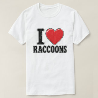 Ik hou van wasberen Cute Funny dierontwerp T-shirt