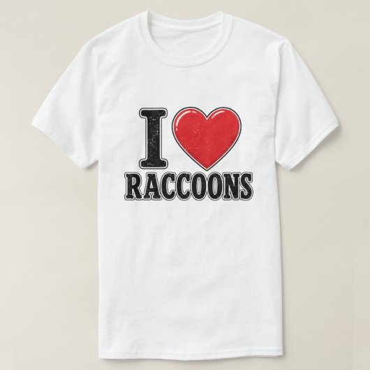 Ik hou van wasberen Cute Funny dierontwerp T-shirt (Design voorkant)