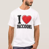 Ik hou van wasberen Cute Funny dierontwerp T-shirt (Voorkant)