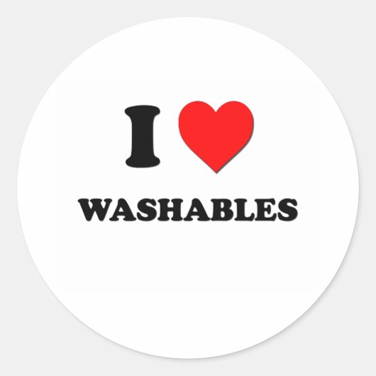 Ik hou van wasgoed ronde sticker (Voorkant)