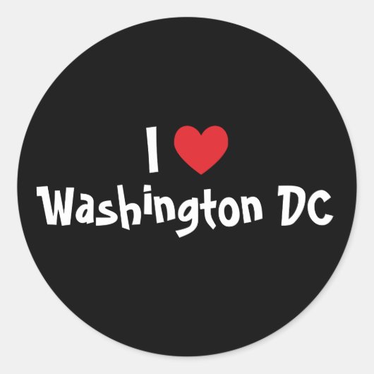 Ik hou van Washington DC Ronde Sticker (Voorkant)