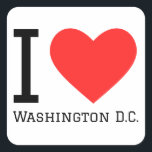 Ik hou van Washington DC. Vierkante Sticker<br><div class="desc">Ik hou van Washington D.C. ,  regeringsliefhebbers</div>