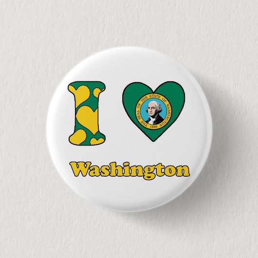 Ik hou van Washington Ronde Button 3,2 Cm (Voorkant)