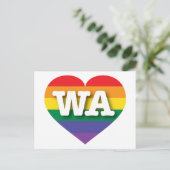 Ik hou van Washington State Rainbow Heart Briefkaart (Staand voorkant)