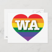 Ik hou van Washington State Rainbow Heart Briefkaart (Voorkant / Achterkant)