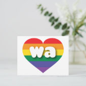 Ik hou van Washington State Rainbow Heart Briefkaart (Staand voorkant)