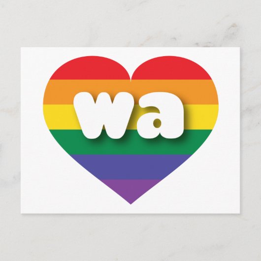 Ik hou van Washington State Rainbow Heart Briefkaart (Voorkant)