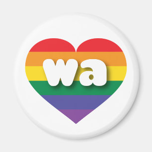 Ik hou van Washington State Rainbow Heart Magneet