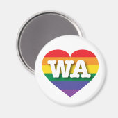 Ik hou van Washington State Rainbow Heart Magneet (Voorkant / Achterkant)