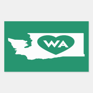 Ik hou van Washington State Rectangle Stickers